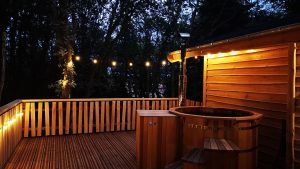 Terrasse & bain nordique cabane Perce-Neige - Cabanes du Val de Loue